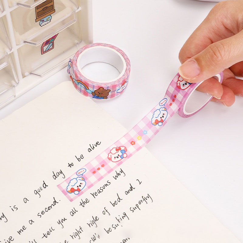 1 Pc Hewan Lucu Washi Tape Decor Masking Tape Jurnal Scrapbook Dekorasi DIY -PD