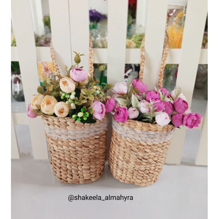 BUNGA HIAS DINDING dengan VAS ECENG GONDOK