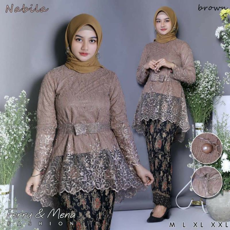 SETELAN KEBAYA NABILA TILLE / KEBAYA WISUDA MODERN / KEBAYA AUREL