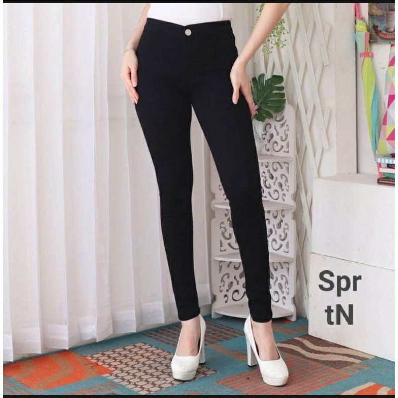 Rk-celana HW jeans polos/highwaist 27-34