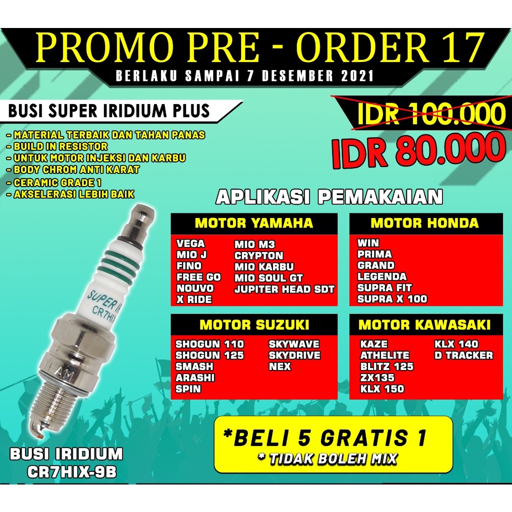 Jual Busi Super Iridium Plus Cr Hix B Shopee Indonesia