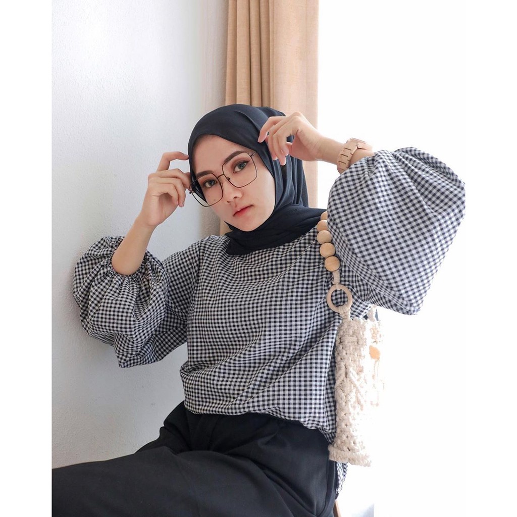 NIssa Top Blouse - Atasan Blouse Lengan Balon