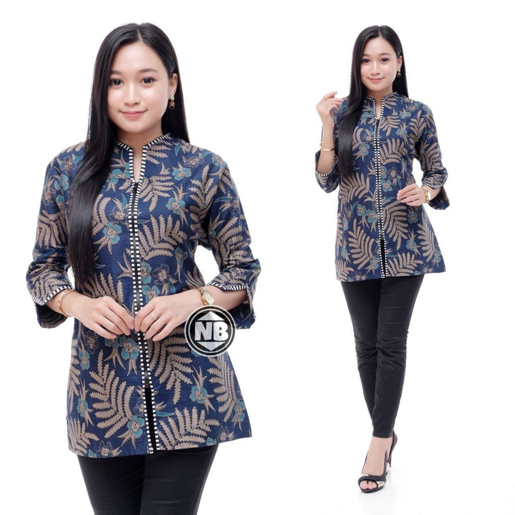 COD Blouse batik Baju Atasan Wanita Baju Batik Kantor Wanita Premium by aghna