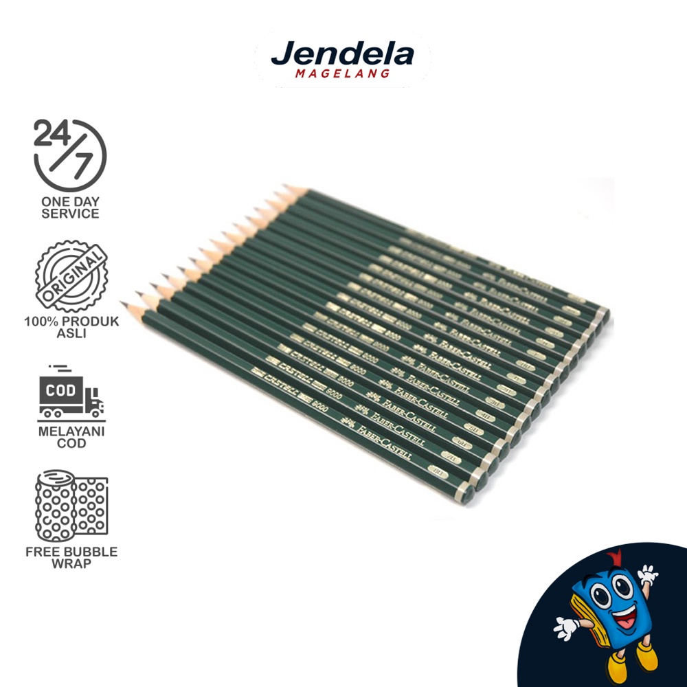 

Pensil Komputer Kayu Faber Castell 9000 - Pencil 8B 7B 6B 5B 4B 3B 2B B HB F H 2H 3H 4H 5H 6H - Harga Satuan