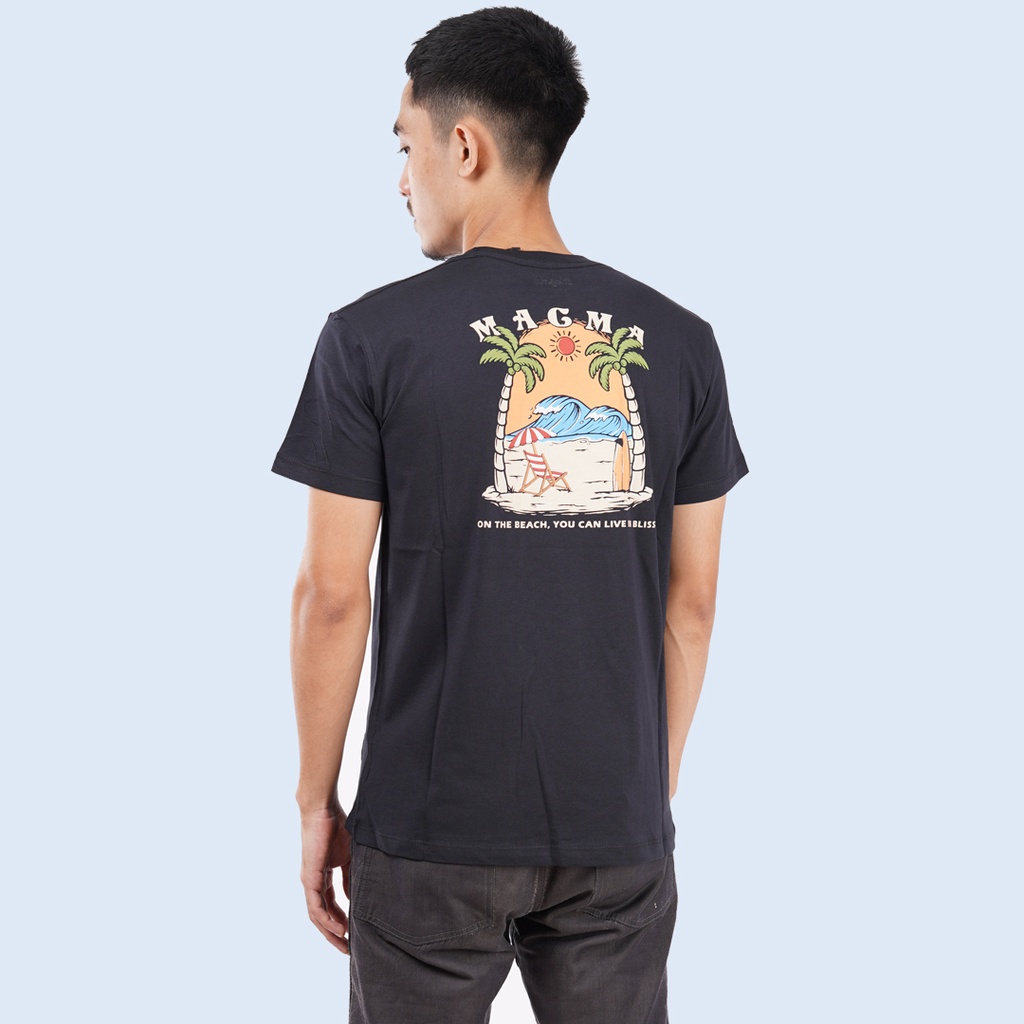 Kaos Traveling Magma Apparel - Tshirt on the beach warna Hitam | Kaos Magma Tshirt Magma Apparel