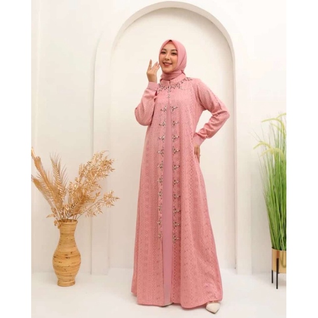 (COD)NEW ARRIVAL GAMIS BROKAT MALIKA KOMBINASI PAYET EXCLUSIVE MEWAH /DRES PREMIUM / GAMIS KEKINIAN 