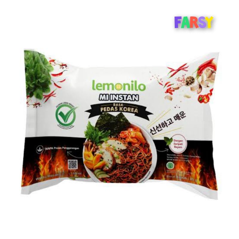 

NOODLES/MIE INSTANT LEMONILO GORENG RASA PEDAS KOREA ECER/SATUAN