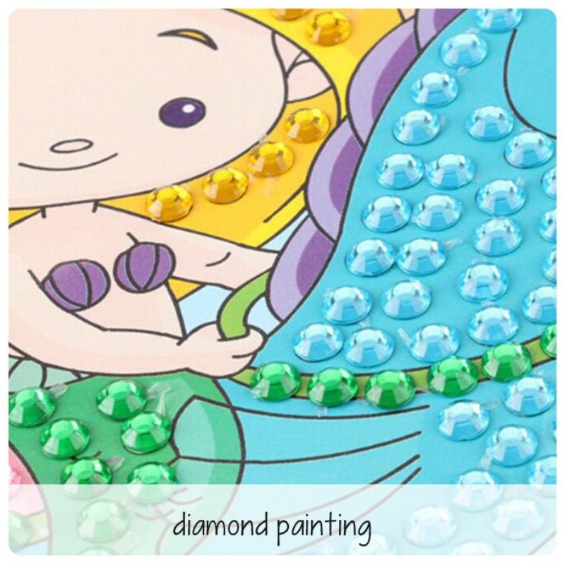  Big Diamond Painting Stiker Manik 2in1 Mewarnai dan Menempel Sticker Diamond Prakarya Kerajinan Tangan