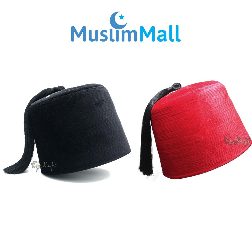 Peci Sufi Turki Tinggi Bahan Beludru Berkualitas - TheKufi Original Product - Tersedia Warna Merah &amp; Hitam