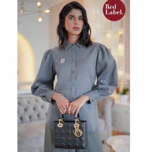 Benang Jarum Grey Chevron Shirt