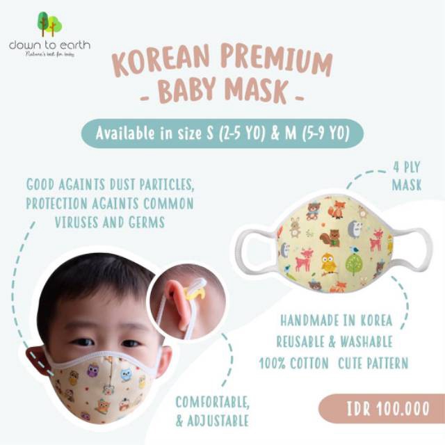 Down to earth Benian Korean Kids Mask Masker Anak Premium