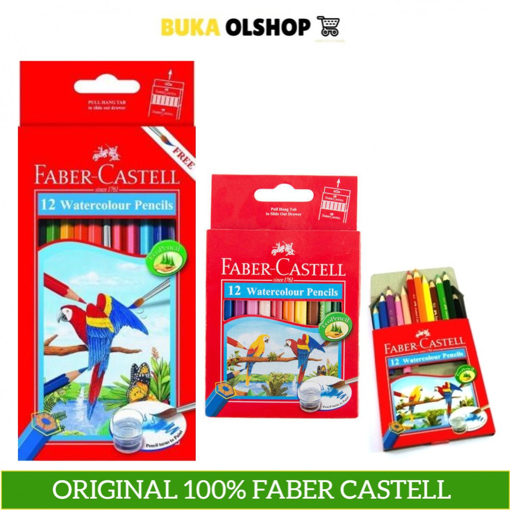 

Pensil Warna Faber Castell 12 Water Colour Pencils Panjang Pendek