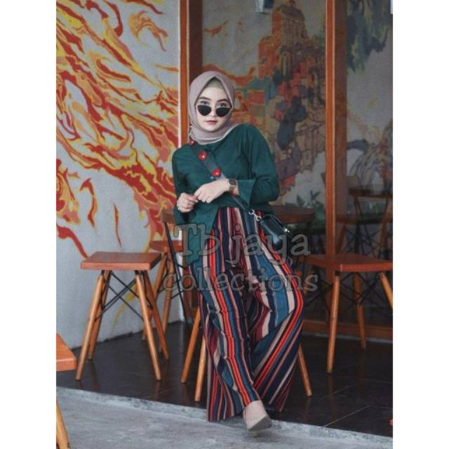  CELANA  KULOT  GARIS  MURAH REALPICT Shopee Indonesia