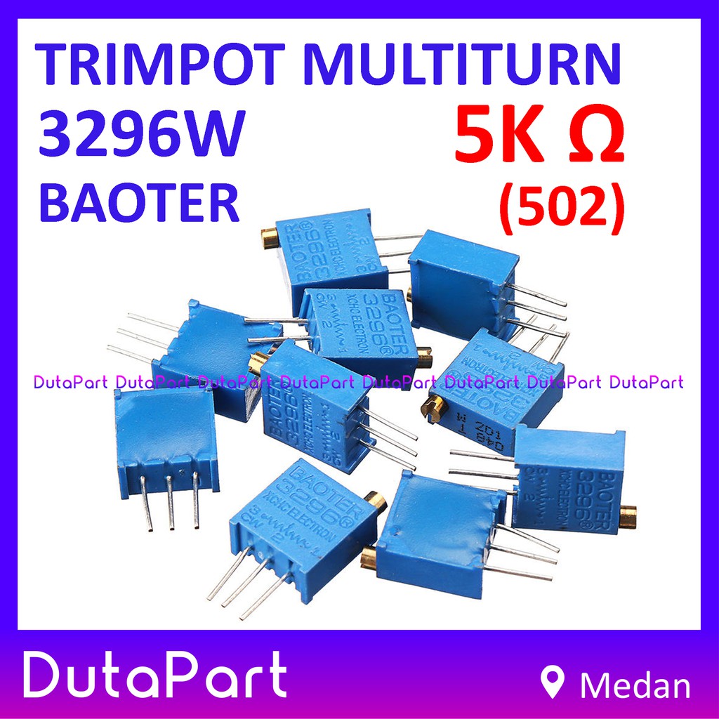 Multiturn 5K Ohm Potensiometer Trimpot Trimmer Resistor 3296 3296W