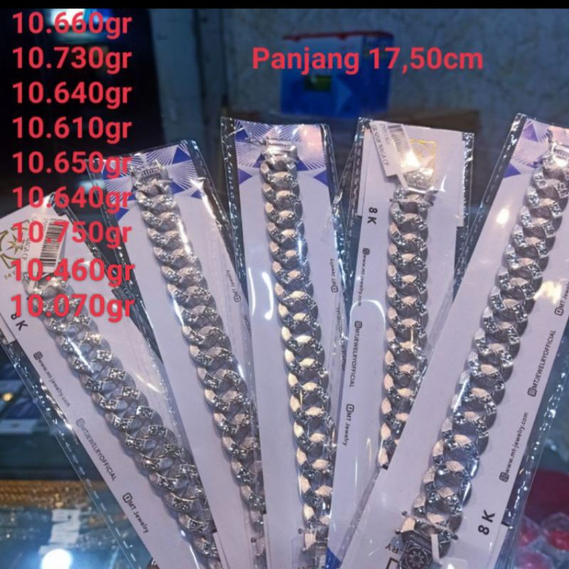 Gelang sisik naga putih kadar 375% emas Asli Jakarta