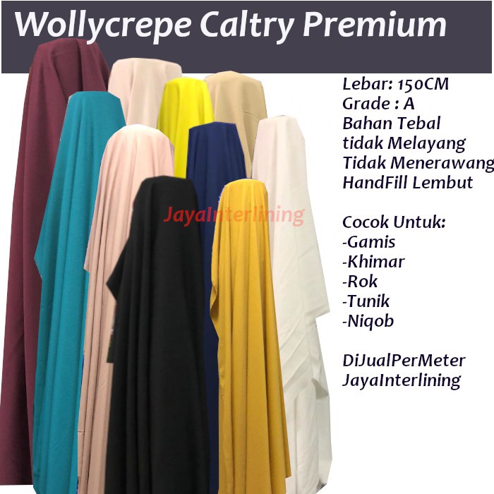 Kain Wollycrepe Premium LEBAR 150cm METERAN