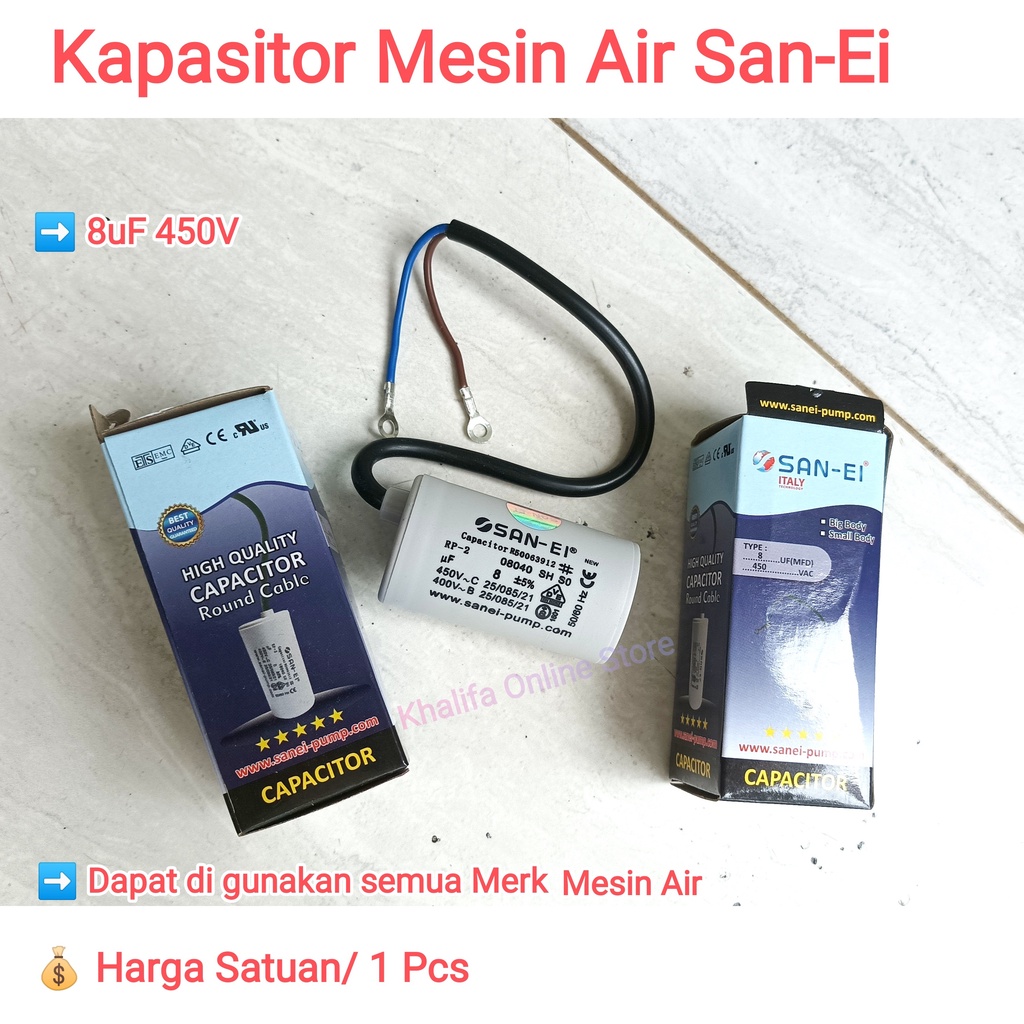 Spare Part Suku Cadang Kapasitor Capacitor Elko Elco Round Cable Dinamo Mesin Cuci Mesin Pompa Air S