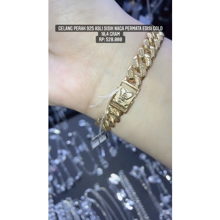 Gelang Perak 925 Asli Sisik Naga Permata