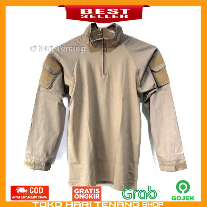 KAOS KOMBET LENGAN PANJANG KAOS TACTICAL BERBURU COKLAT