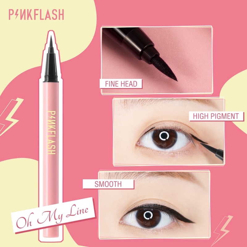 [BISA COD] PINKFLASH Waterproof Easy Eyeliner