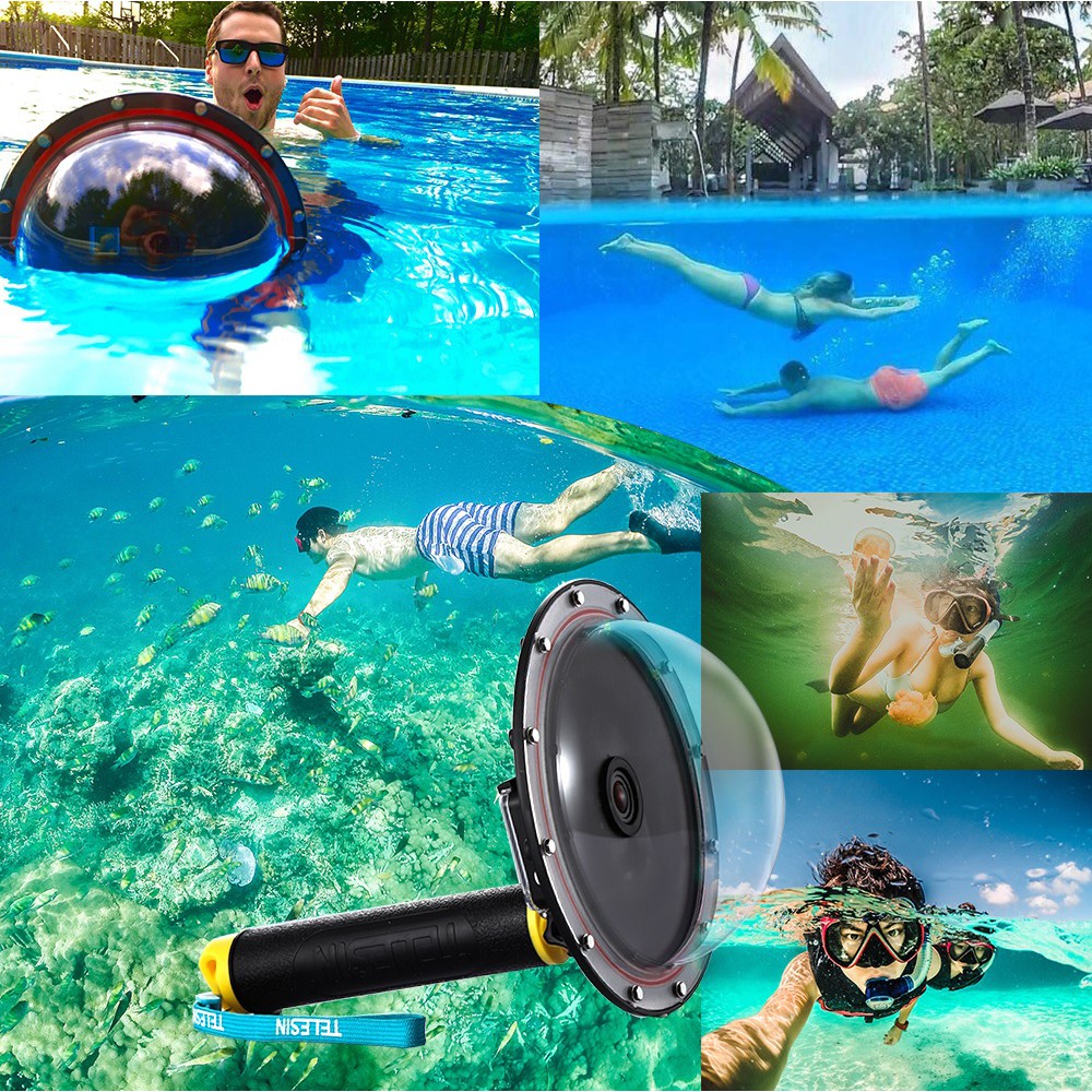 6 Inch Dome Port Waterproof Diving Case with Trigger For GoPro Hero 5 - 6