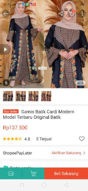Gamis Batik Cardi Modern Model Terbaru Original Batik Pekalongan Murah Gamis Naura 2020 Modis Trend