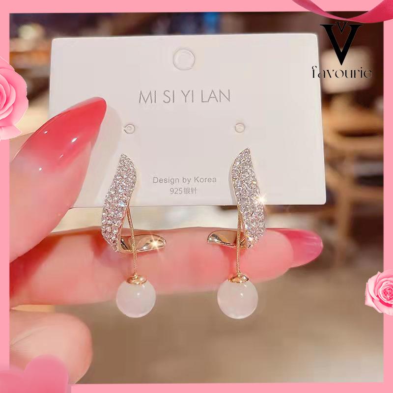 [COD]Anting Mutiara Berlian Elegan Anting Fashion Sederhana-FA