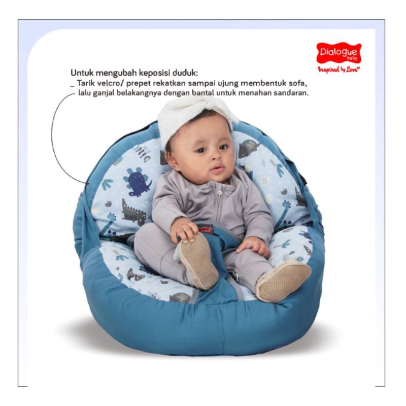 Dialogue sofa bayi 3in1 dino fun series DGK9223 / tempat tidur duduk bayi