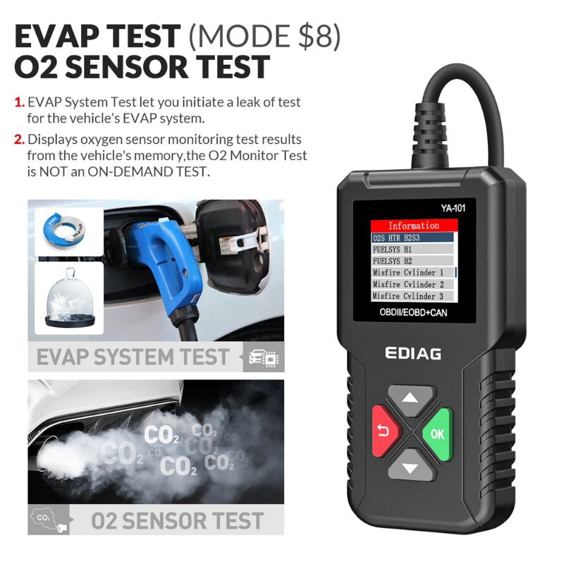 EDIAG Alat OBD2 Pembaca Kode Diagnostik Mobil Otomotif Car Engine Scanner Tool - YA101