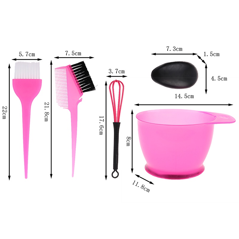 5pcs / set Brush + Mangkuk + Peralatan Mewarnai Rambut