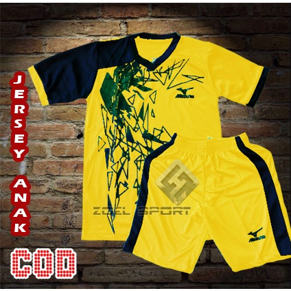 Baju Setelan Olahraga ANAK Motif Kaca Kaos Kostum Jersey Volly Kostum Badminton Baju Futsal Dan Sepak bola bayar ditempat