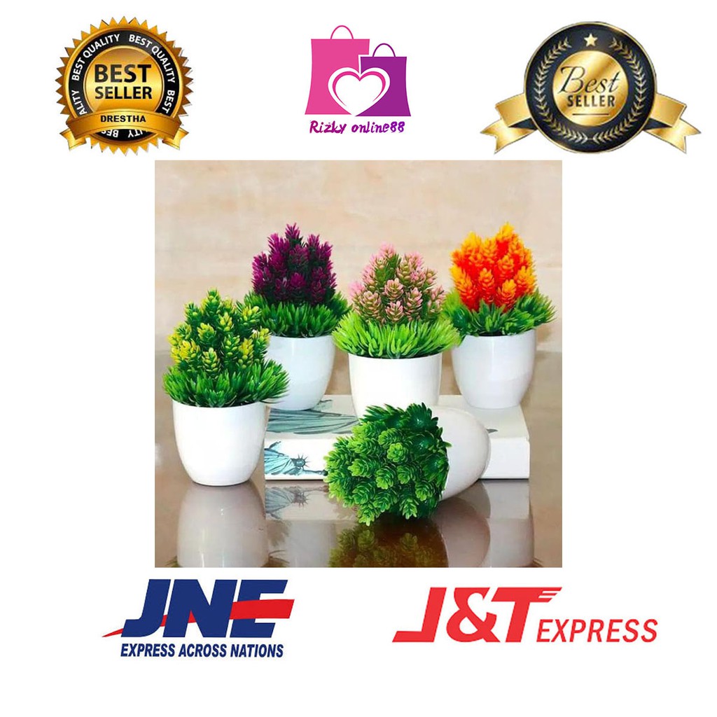 Rizkyonline88 ornamen pot bonsai tanaman bunga bonsai dekorasi rumah tanaman hias plastik murah