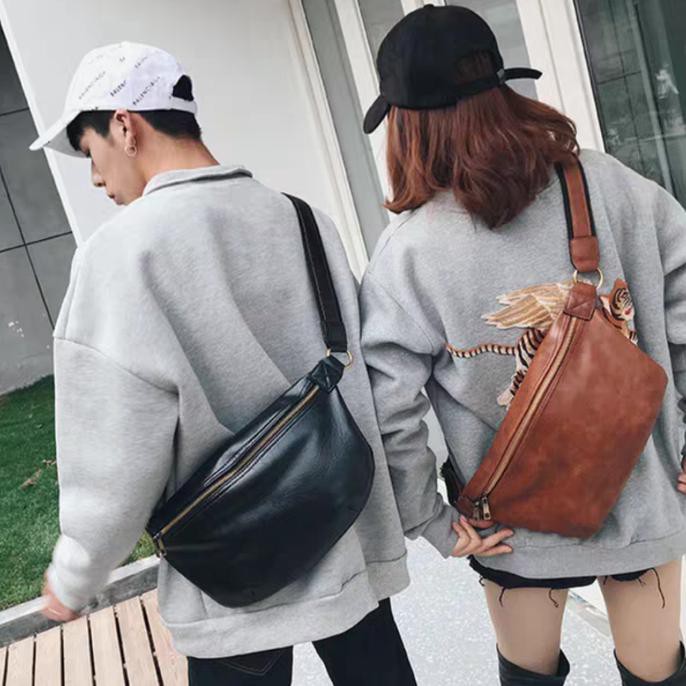 -SIAP KIRIM- TAS BAHU KULIT PRIA TAS KULIT PRIA SLING BAG KULIT PRIA TAZMANIA - COKELAT