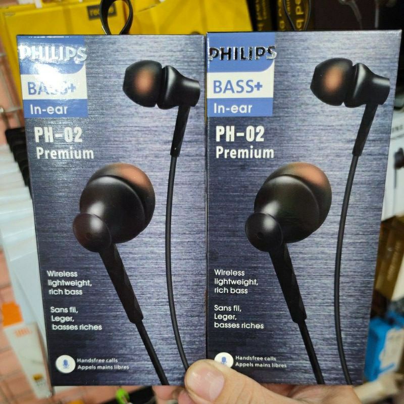 HF HEADSET/EARPHONE PHILIPS PH-02 STEREO MUSIC JACK AUDIO 3.5MM SUPERBASS