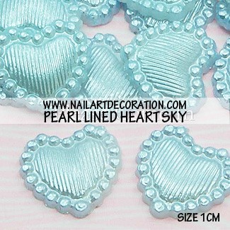 DEKORASI SLIME / CLAY / NAIL ART PEARL LINED HEART