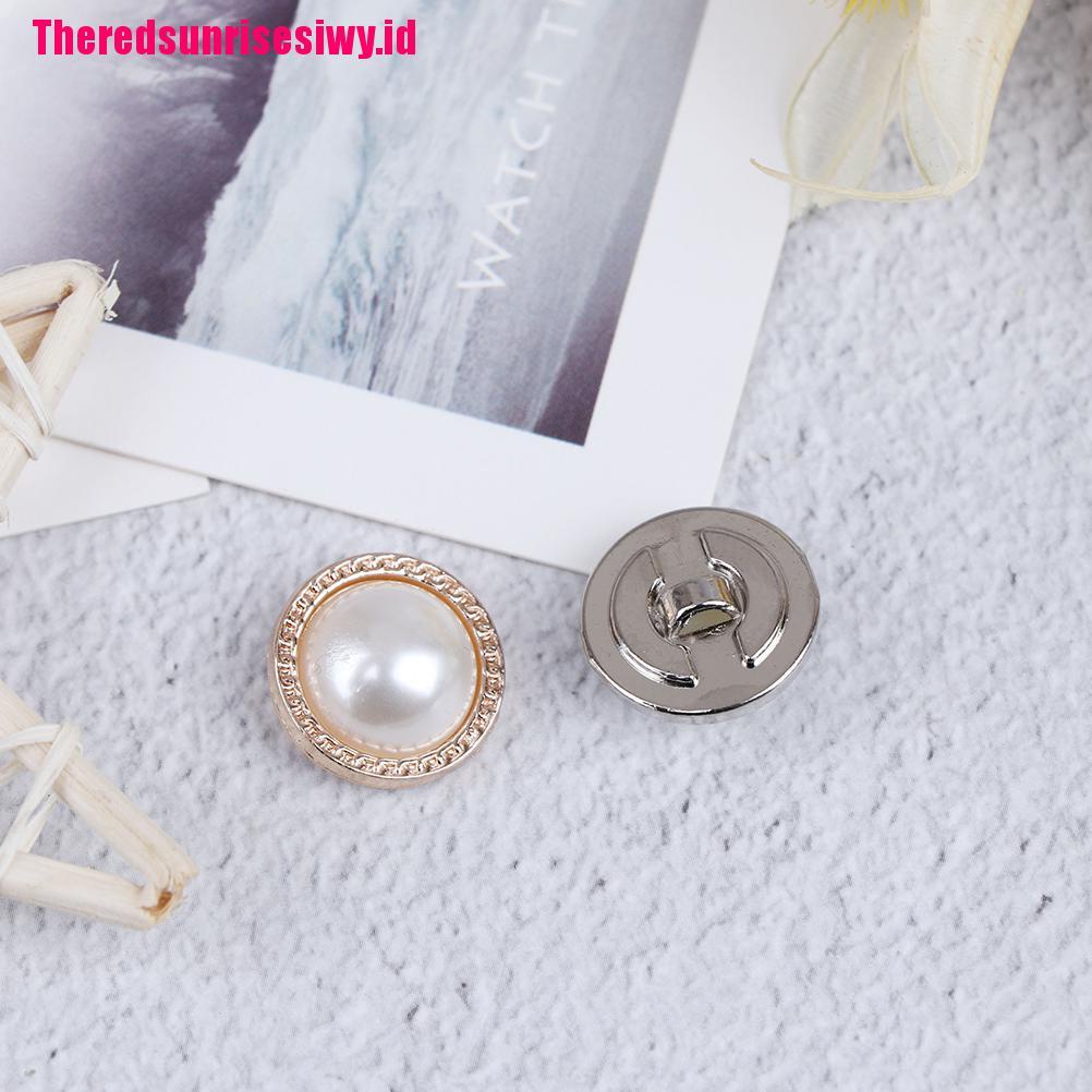 10pcs Kancing Bahan Metal Mutiara Untuk Membuat Scrapbook Diy