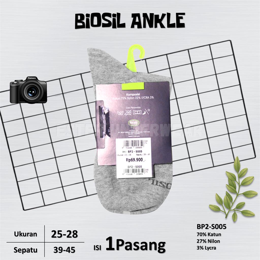 KAOS KAKI PRIA DEWASA ANKLE SOCK BIOSIL BP2 ISI 1Pasang