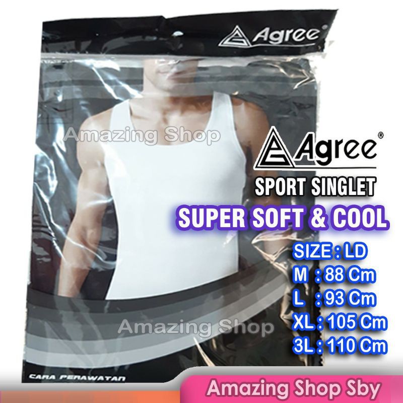 Singlet Pria Laki Laki Agree Sport Original Murah