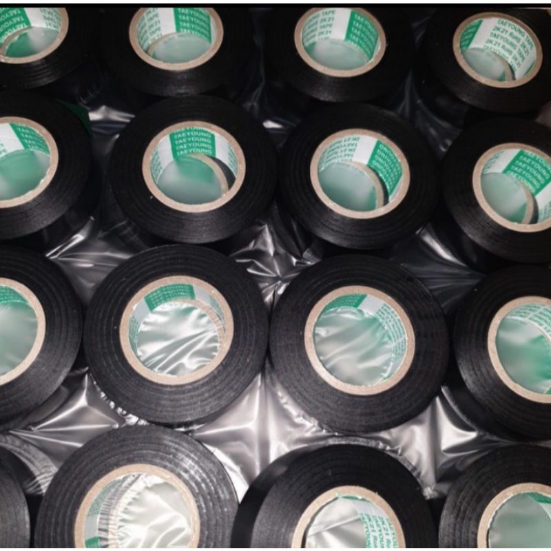 ISOLASI KABEL LISTRIK HITAM MERK TAEYOUNG  - SOLASI KABEL LISTRIK 25 Meter