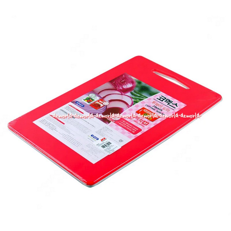 Twoway Cutting Board 30x20cm Anti Bacteria Talenan Tempat Alat Potong Warna Merah Papan Irisan Model Kotak Persegi Two Way Cutting Board