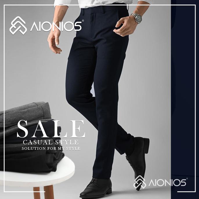 CELANA KERJA PRIA SLIMFIT / CELANA BAHAN PRIA DASAR KAIN HITAM &WARNA