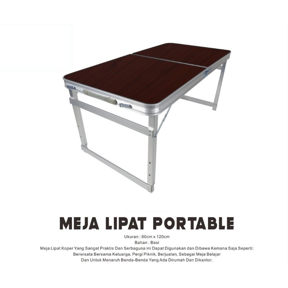  Meja  Lipat  Portable Aluminium Kaki  Kotak Meja  Koper 