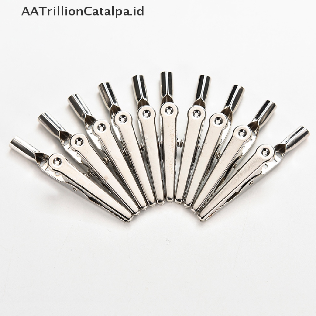 Aatrillioncatalpa 10pcs Klip Buaya Bahan Stainless Steel