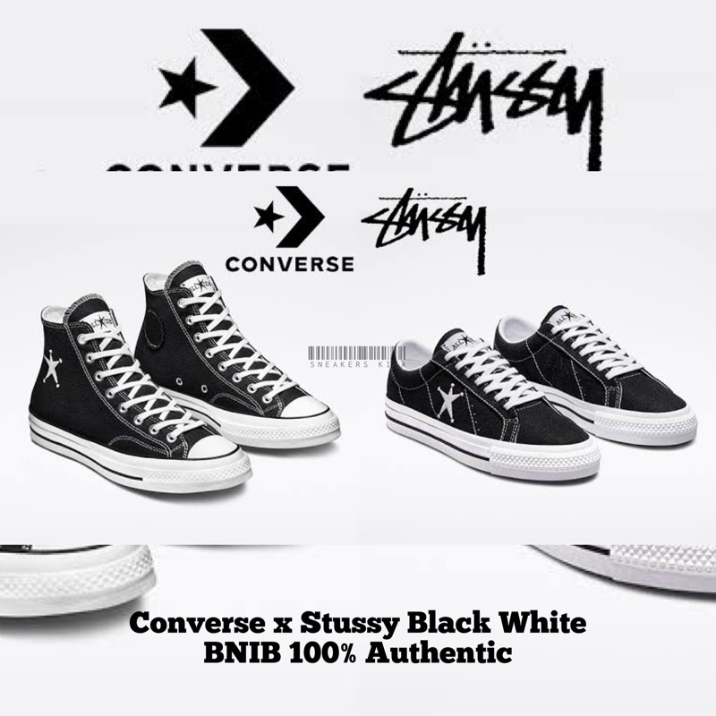 Jual Sepatu Converse x Stussy Black White Serries BNIB 100 Authentic