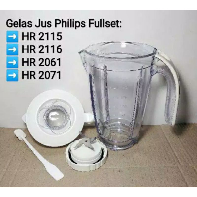 GELAS PLASTIK  , JUS + PISAU 1SET BLENDER PHILIPS HR 2115 2116 2061 2071