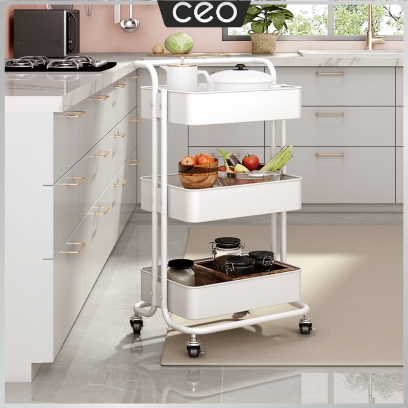 CEO Rak Dorong Serbaguna Rak Dorong 3 Susun Troli Dapur Troli Kamar