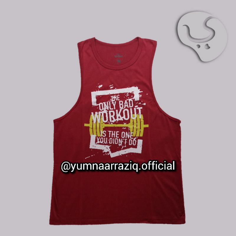 TERBARU Tank Top Pria Singlet Olahraga Fitness Gym Katun Import Motivational Quotes