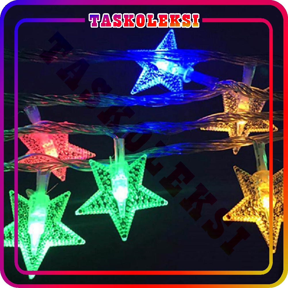 ☛TK☚ Lampu Bintang 10 METER 50 LED natal Model Led Tumbler Tumblr Dekorasi kamar Star Hias Murah E006