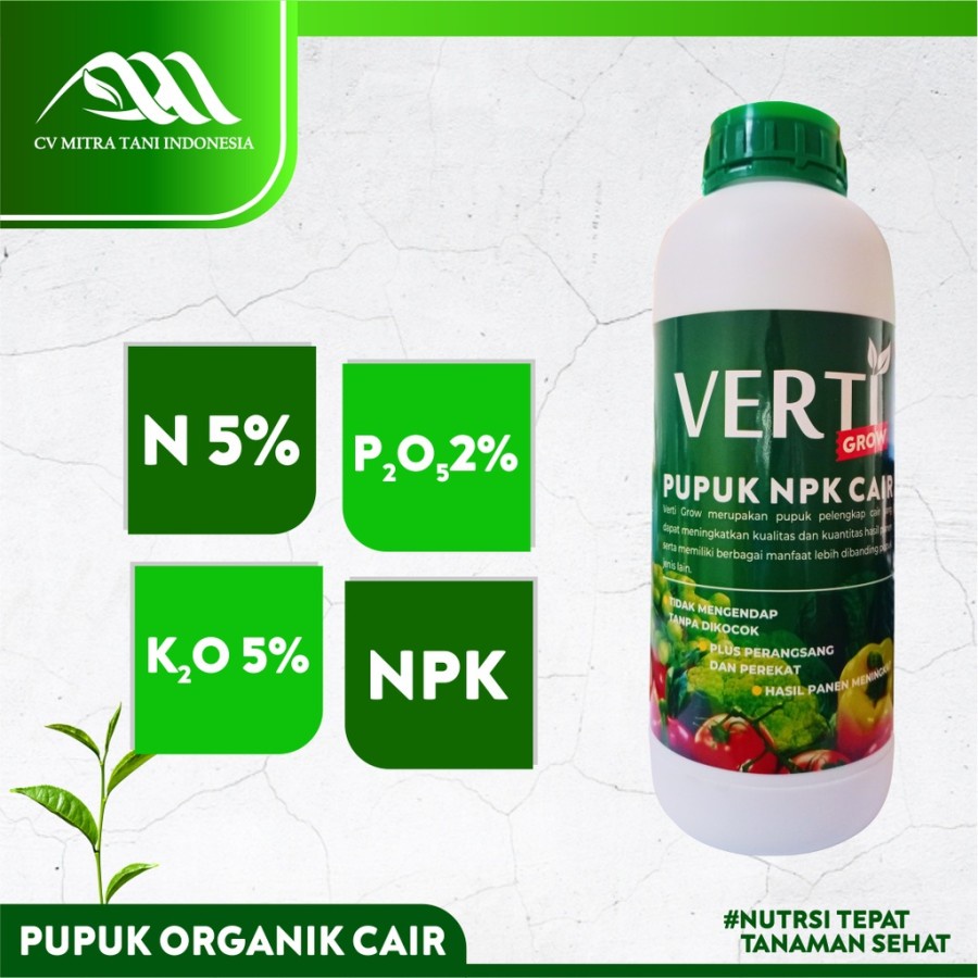 Pupuk Verti Grow Vertine Obat Pelebat Cabe Penyubur Tanaman Anti Rontok 1L