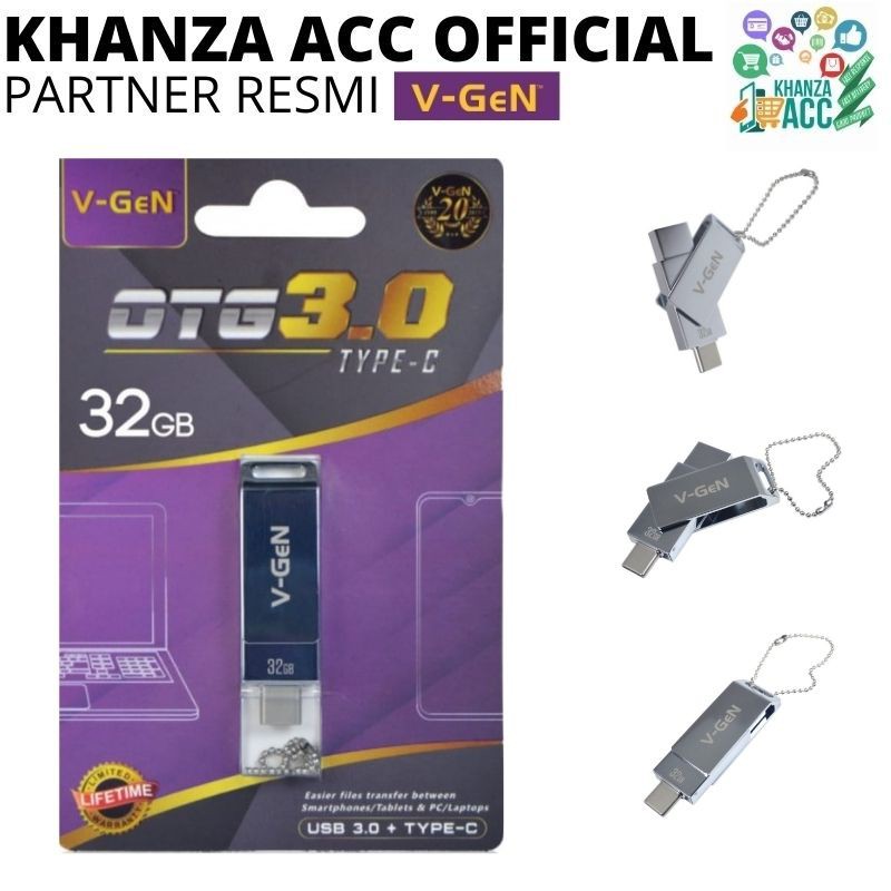 KHANZAACC VGEN Dual USB OTG 32GB Flashdrive 3.0 Type C